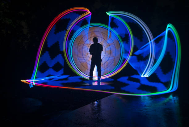 istock People with beautiful light painting artwork 1306750919