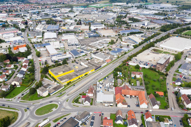 istock Aerial View of Industrial District 1306764263