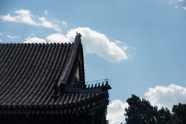 istock Historical chinese or asian temple under blue sky 1306764654