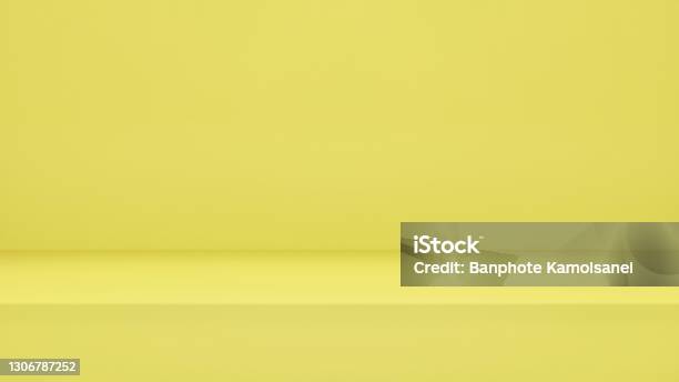 Empty Yellow Color Background 3d Rendering Empty Yellow Color Studio Room Background With Copy Space ...