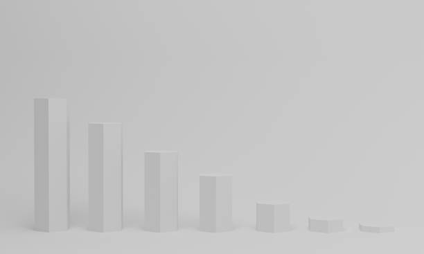 istock 3d rendering. Bar chart of growing columns on white color background. 1306787355