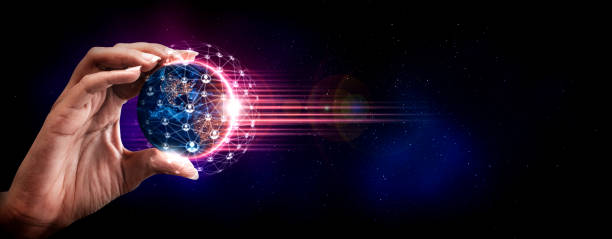 istock Global network connection covering earth with link of innovative perception 1306792900