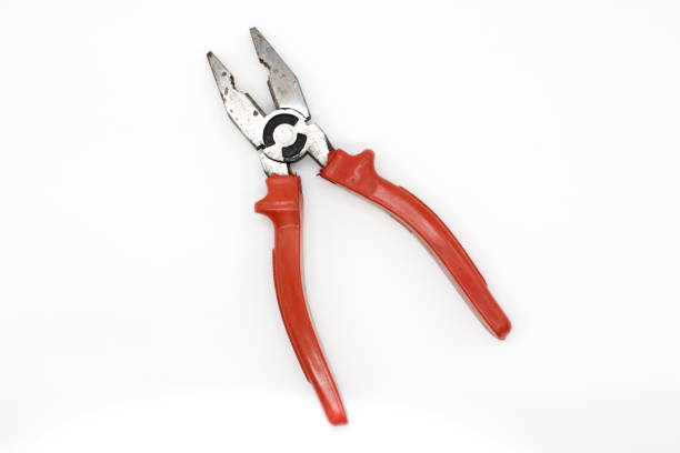 Open Red Pop Rivet Gun Tool Isolated on White