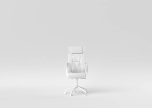 istock white office chair on white background. minimal concept idea. monochrome. 3d render. 1306800189