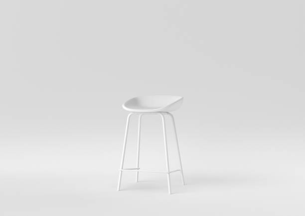 istock white bar stool on white background. minimal concept idea. monochrome. 3d render. 1306800217