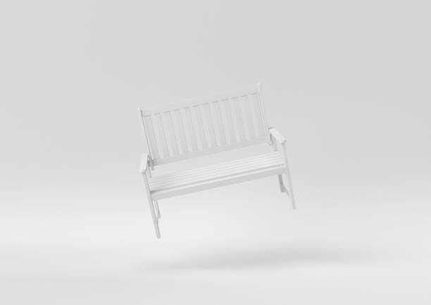 istock white wooden park bench floating on white background. minimal concept idea. monochrome. 3d render. 1306800232