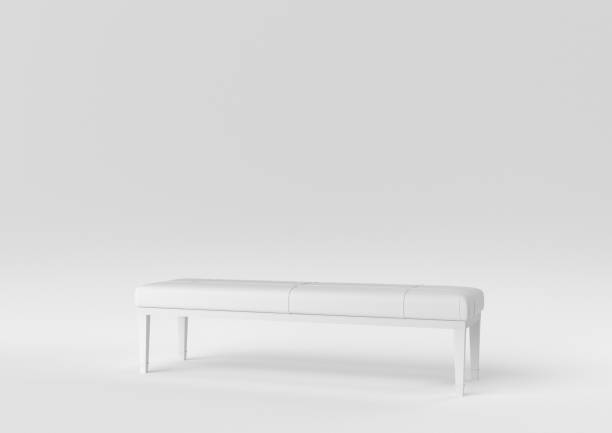 istock white modern bench on white background. minimal concept idea. monochrome. 3d render. 1306800430