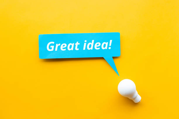 istock Great idea! / Business creativity concepts with lightbulb on yellow background. 1306809029