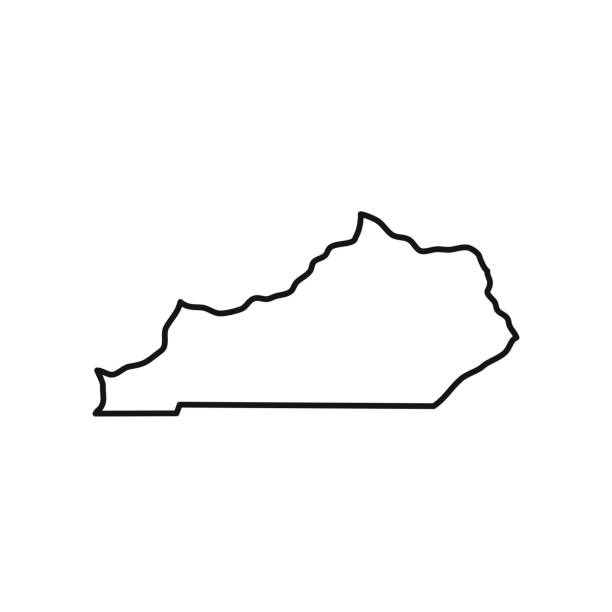 Kentucky. Map black outline state USA. Vector Illustration. Kentucky. Map black outline state USA. Vector Illustration. frankfort kentucky stock illustrations