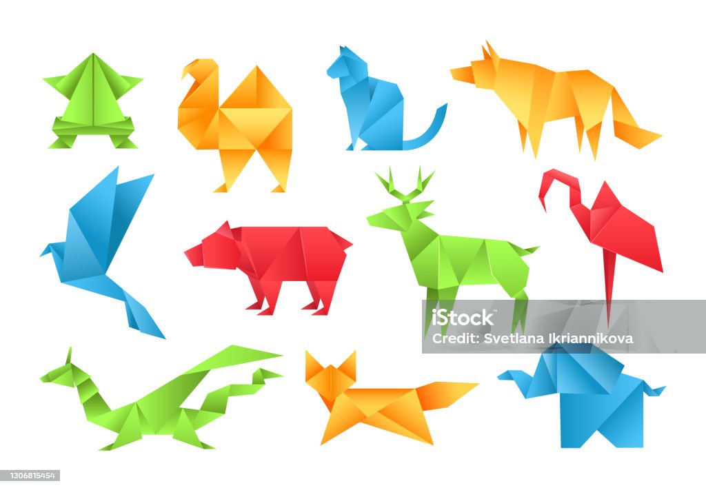Origami Animals Different Paper Toys Set Frog Bird Camel Bear Cat Deer Fox Dragon Elephant Dinosaur Flamingo Wolf Cartoon Geometric Game Toys Japanese Paper Origami Wildlife Symbol Stock Illustration - Download Image Origami Animals Different Paper Toys Set Frog Bird Camel Bear Cat Deer Fox Dragon Elephant Dinosaur Flamingo Wolf Cartoon Geometric Game Toys Japanese Paper Origami Wildlife Symbol Stock Illustration - Download Image