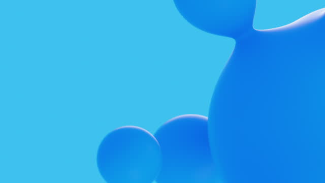 A loopable animation of blue droplets floating around