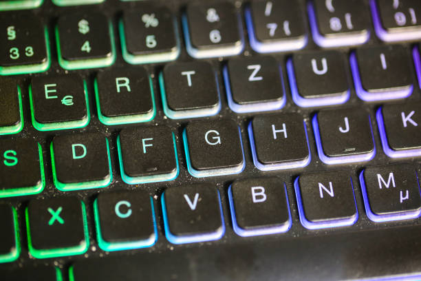 istock illuminated keyboard, gamer, macro recording 1306824505