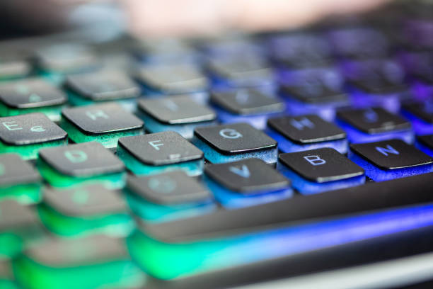 istock illuminated keyboard, gamer, macro recording 1306824522