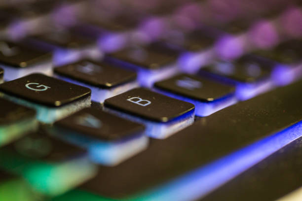 istock illuminated keyboard, gamer, macro recording 1306824524