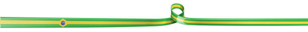 ilustrações, clipart, desenhos animados e ícones de banner de ilustração vetorial com bandeira do brasil isolada em fundo branco - brazilian flag brazil flag three dimensional shape