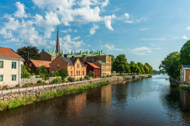 istock Walking path along the river in Arboga in Sweden 1306839579