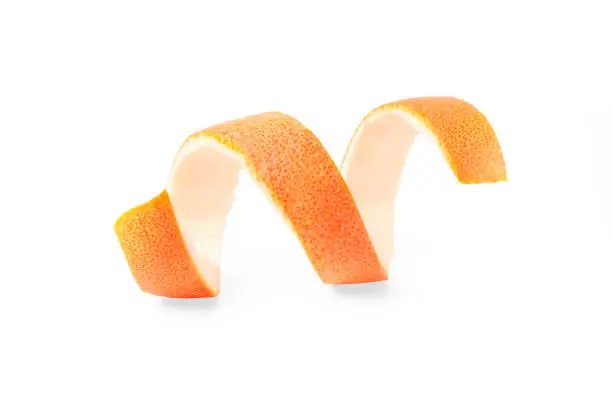 Grapefruit peel isolated on white background with clipping path