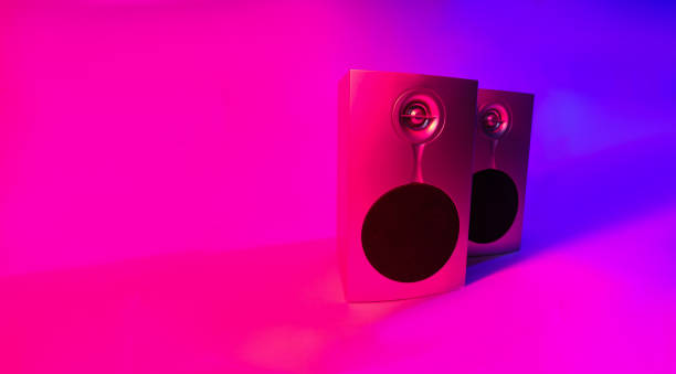 istock music speakers in neon color 1306859986
