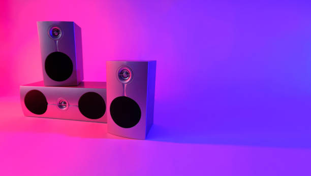 istock music speakers in neon color 1306859987