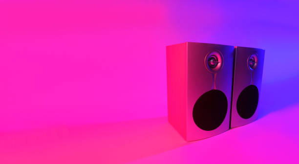 istock music speakers in neon color 1306859991