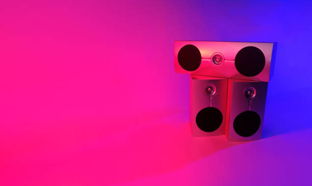 istock music speakers in neon color 1306859993