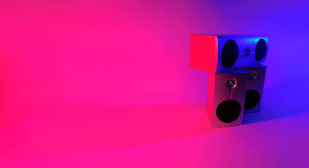 istock music speakers in neon color 1306860006
