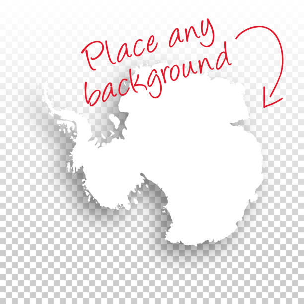 Antarctica Map for design - Blank Background Map of Antarctica for your design, with space for your text and your background. White map with a shadow creating a relief effect. Vector Illustration (EPS10, well layered and grouped). Easy to edit, manipulate, resize or colorize. south pole stock illustrations