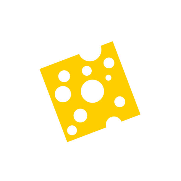 значок квадратного сыра, пористый сыр вектор иллюстрации eps 10 - swiss cheese stock illustrations