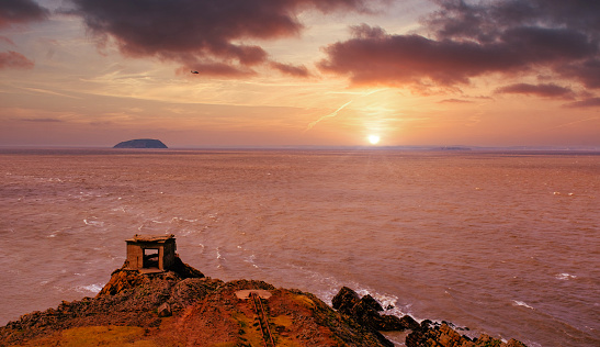 Sunrise across the coast at Breen Sands in England