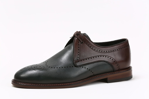 Mens brown leather shoes isolated