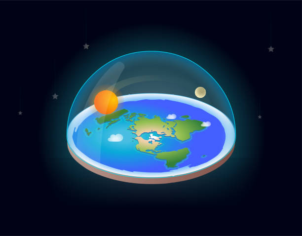 flat earth Flat earth concept flat earth planet stock illustrations