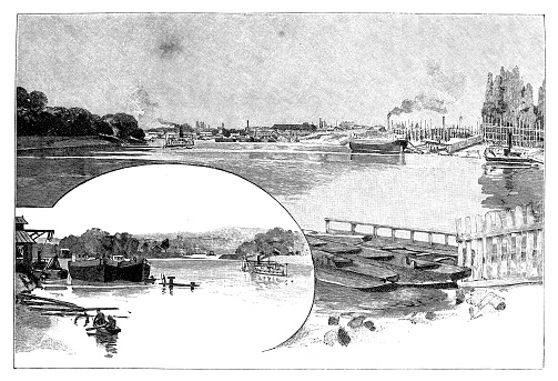Illustration of a Újpest Shipyard came into existence in 1863