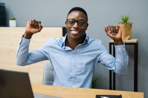 istock African Black Business Man Celebrating 1306890987