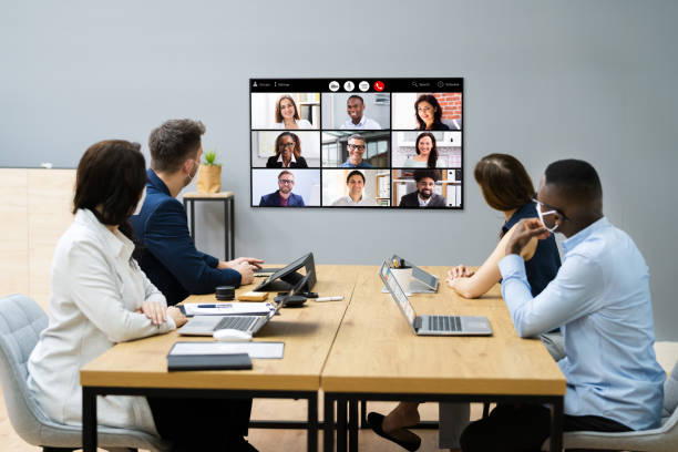 istock Video Conference Call At Business Meeting 1306898238