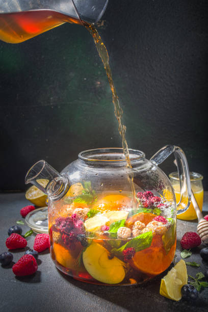 istock Fruit and berry tea in teapot 1306899223