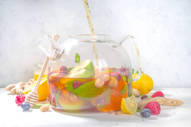 istock Fruit and berry tea in teapot 1306899236