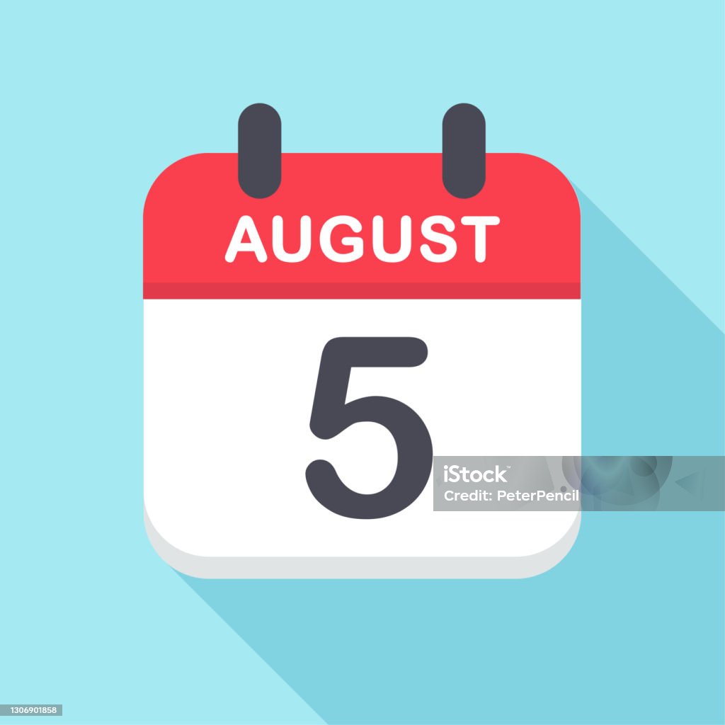 Vetores de 5 De Agosto Ícone Do Calendário Ano Novo e mais imagens de 2021 - 2021, 2023, 2024 - iStock