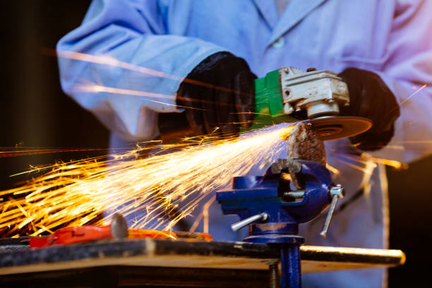istock Senior men grinding metal 1306908518