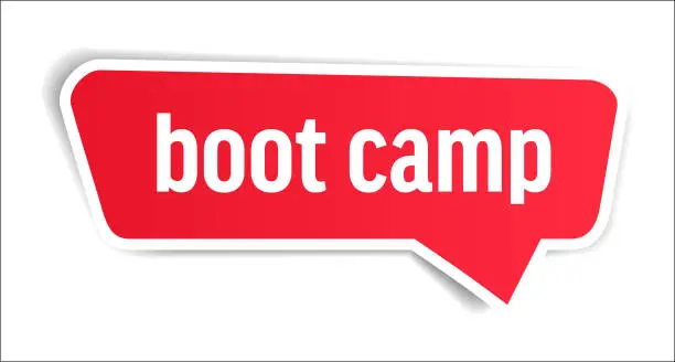 Vector illustration of Boot Camp - Speech Bubble, Banner, Paper, Label Template. Vector Stock Illustration