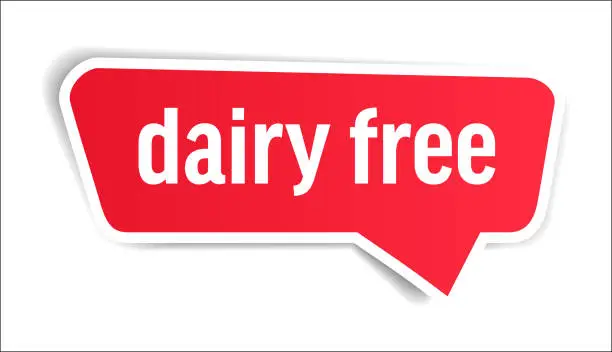 Vector illustration of Dairy Free - Speech Bubble, Banner, Paper, Label Template. Vector Stock Illustration