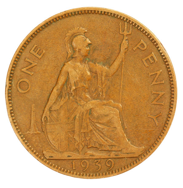 istock Old  of One penny 1306910130