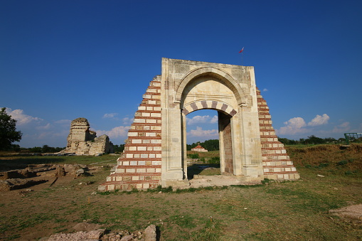Edirne, Turkey-August 15, 2015: Building Ruin from the Ottoman Empire, A ruined historical stone building.