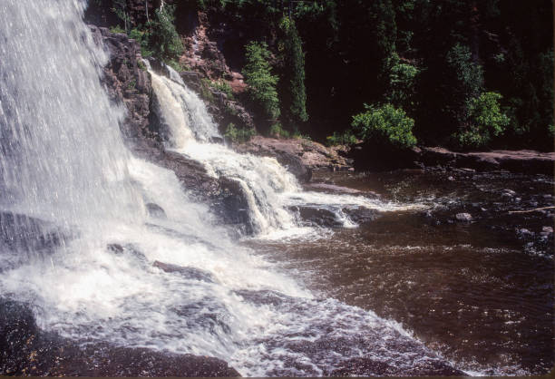 Gooseberry Falls SP - Gooseberry Falls Low Angle Horizontal - 2000. Scanned from Kodachrome 25 slide.
