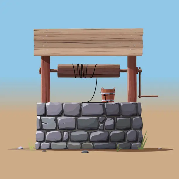 Vector illustration of Water well