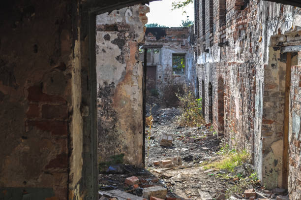 istock old building ruin interior, damaged brick wall abandoned 1306920929