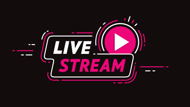 livestream-banner - hörfunksender stock-grafiken, -clipart, -cartoons und -symbole