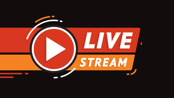 live stream web banner design live stream web banner design. Symbol for internet broadcasting, TV,
news channels, shows, movies. For UI design elements. Video cover design for social media radio station logo stock illustrations