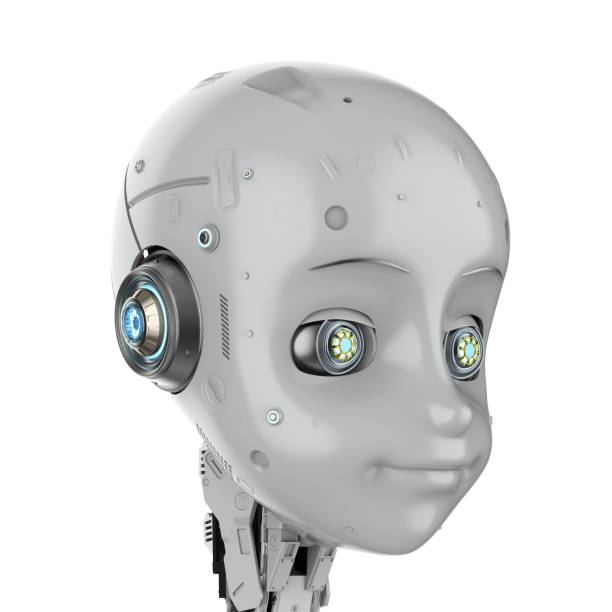 istock Cute robot with cartoon character 1306931092