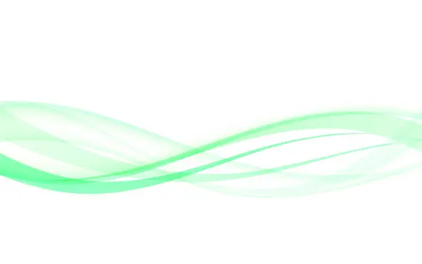 Vector illustration of Abstract Simple Green Wave. Vector Illustration.
