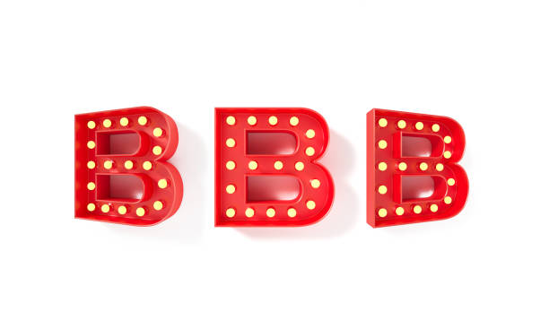 istock Capital Letter B - Light Bulbs Forming Red Capital Letter B On White Background 1306934006